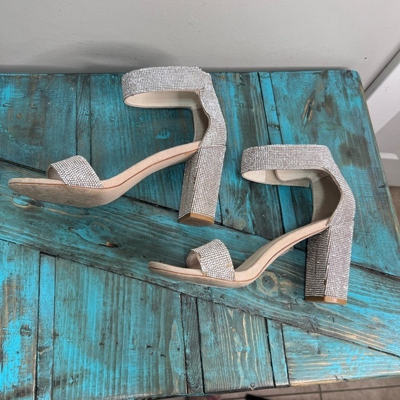 Jeffrey Campbell Lindsay Rhinestone Ankle Strap Sandals Size 8.5 Glam Feminine - Picture 16 of 16